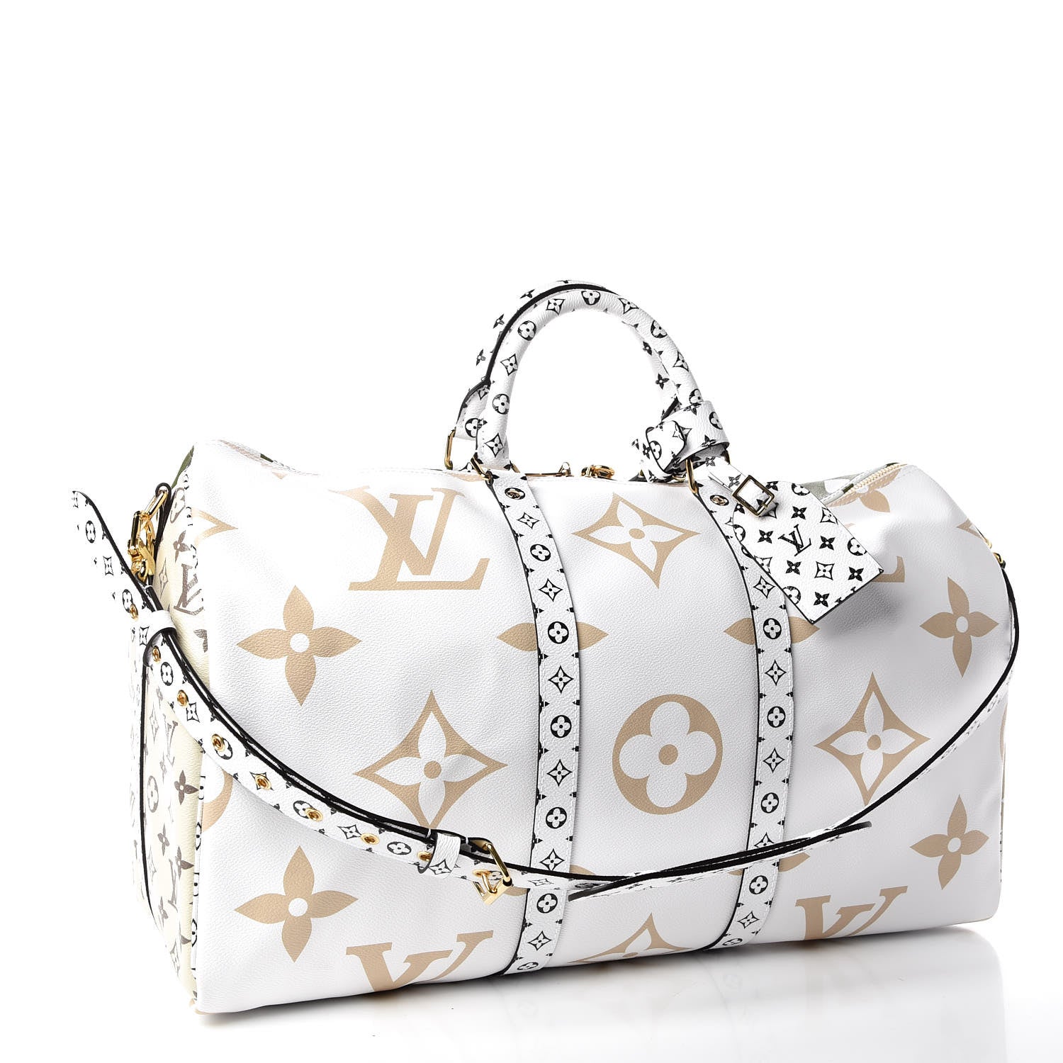 Louis Vuitton Monogram Giant Keepall Bandouliere 50 Kaki Beige 3 of 10