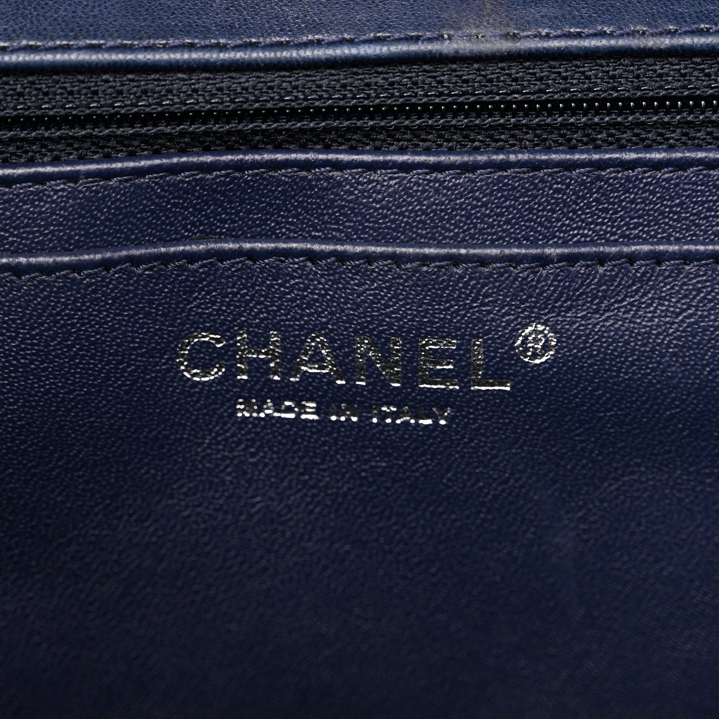 Patent Quilted Maxi Single Flap Blue