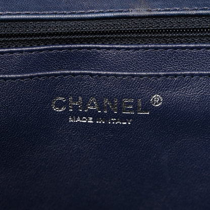 Chanel Patent Quilted Maxi Single Flap Blue 6 of 14