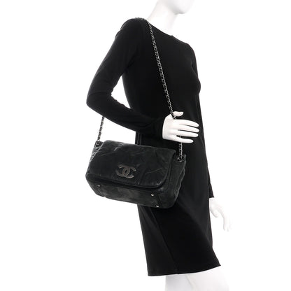 Chanel Iridescent Calfskin Glint Accordion Flap Black 3 of 8