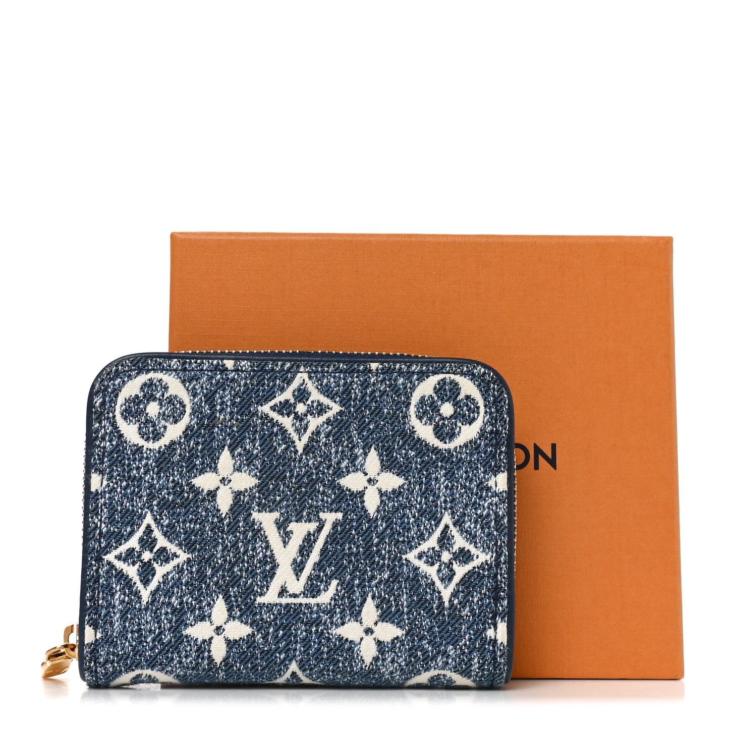 Denim Monogram Jacquard Zippy Coin Purse Bleu