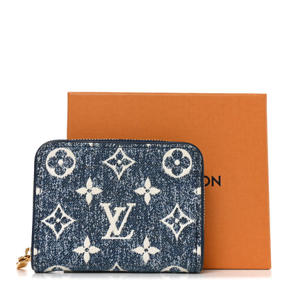 Louis Vuitton Denim Monogram Jacquard Zippy Coin Purse Bleu 7 of 7