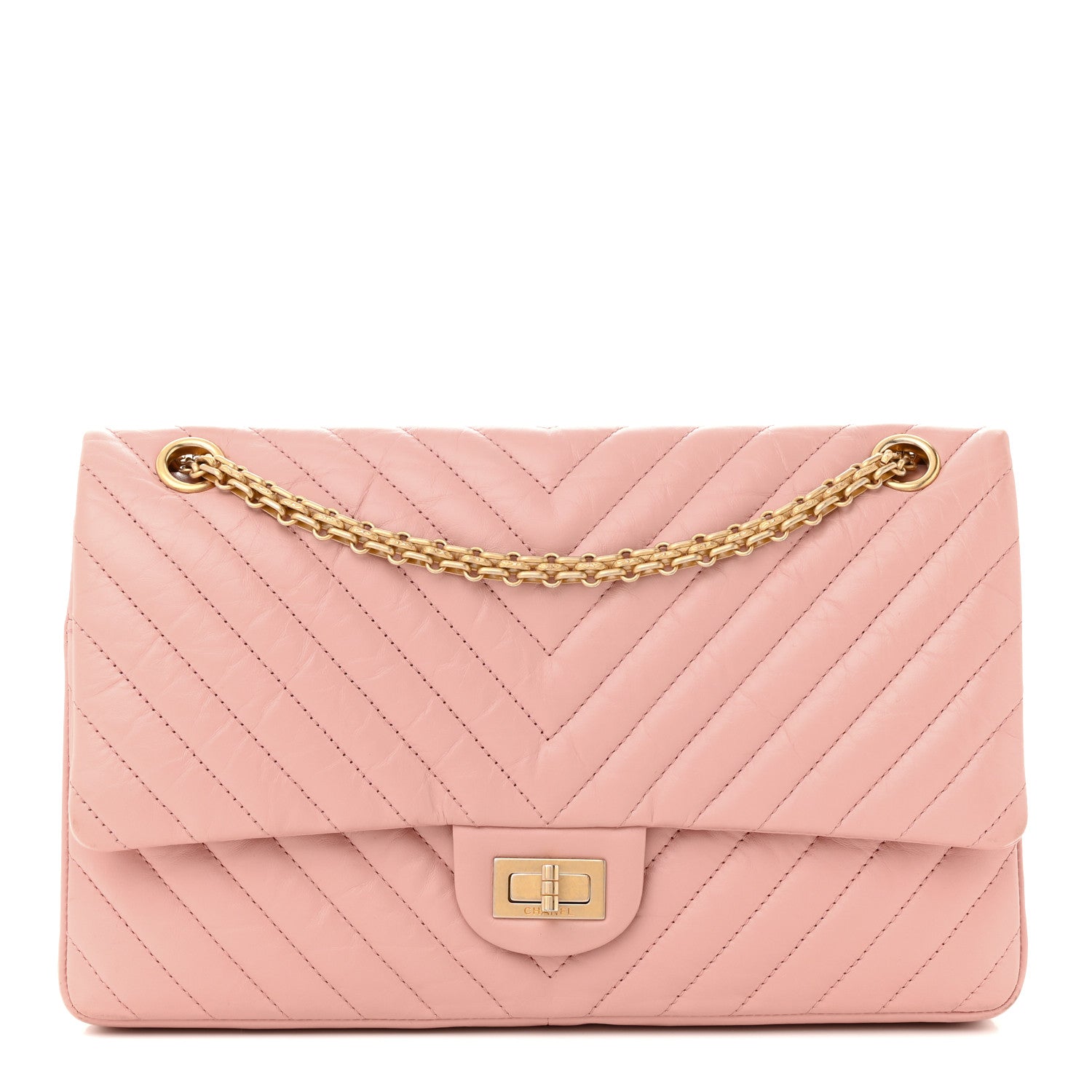 Chanel Aged Calfskin Chevron Quilted 2.55 Reissue 226 Flap Light Pink 1 of 17