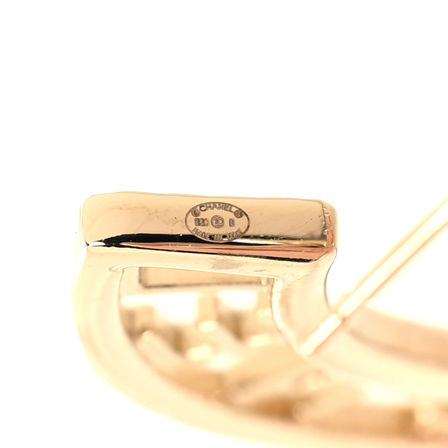 Chanel Crystal Pearl Bow-tiful CC Hoop Earrings Gold 4 of 5