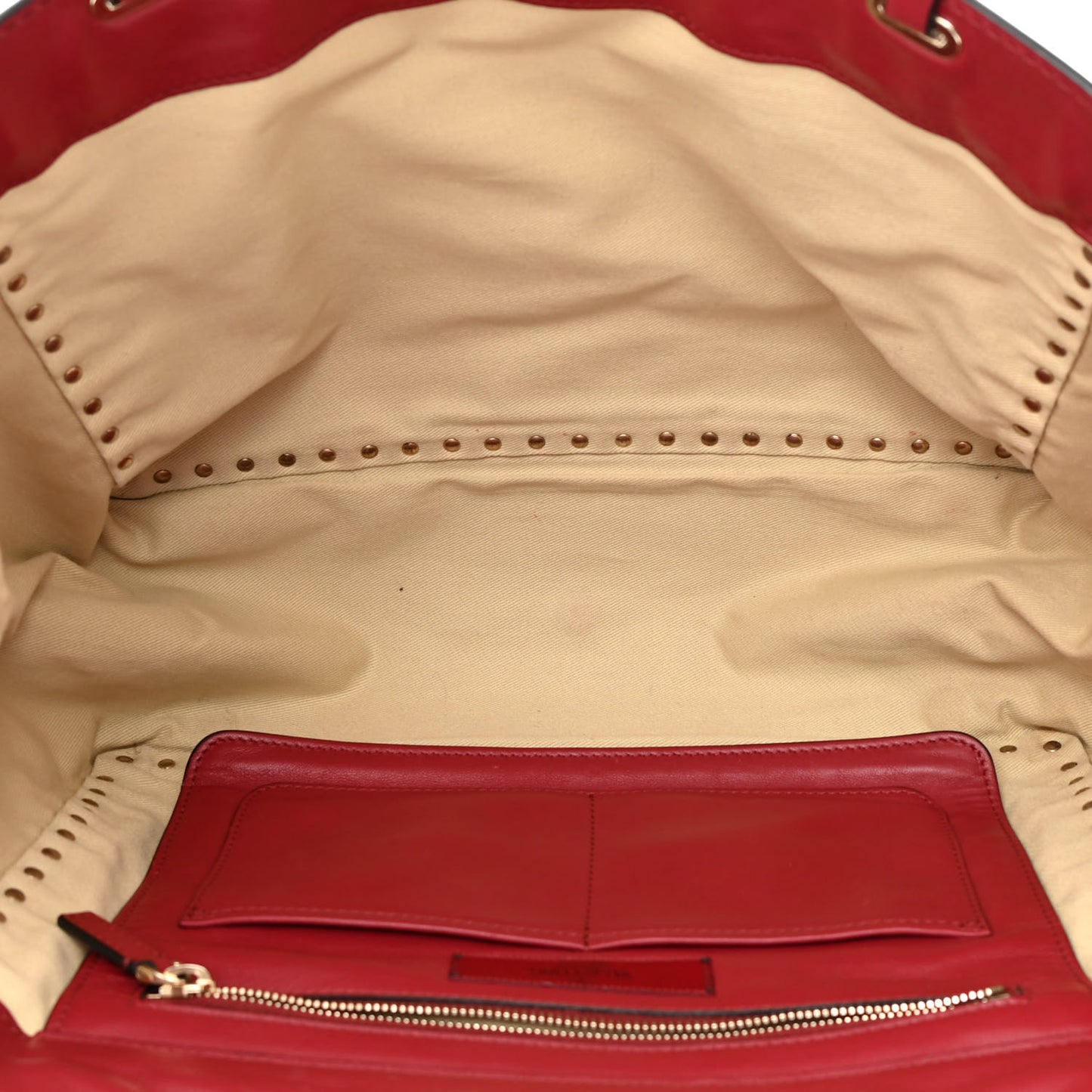 Vitello Medium Rockstud Tote Rosso Valentino