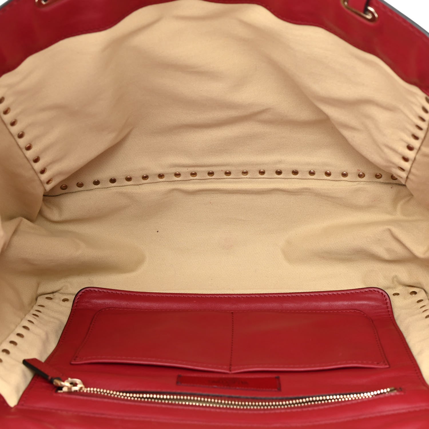 Valentino Garavani Vitello Medium Rockstud Tote Rosso Valentino 5 of 20