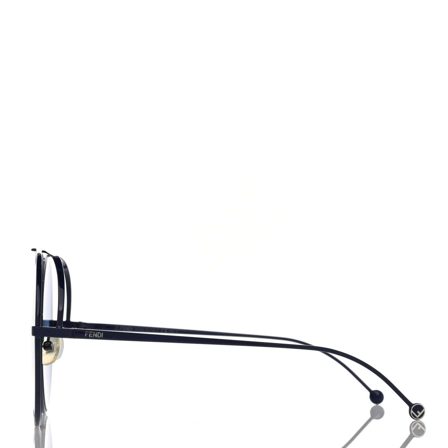 Metal F is Fendi Printed Run Away Round Frame Sunglasses FF 0285/S Black