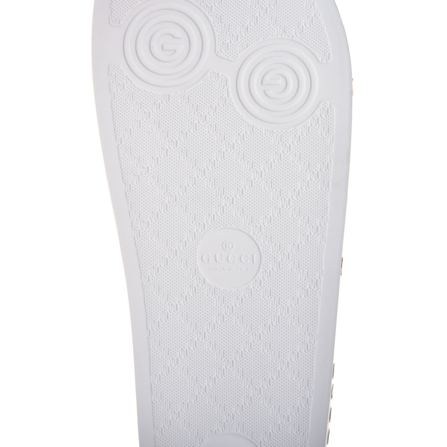 Gucci Canvas Sylvie Stripe Logo Pursuit Slide Sandals 40 Mystic White Hibiscus Red Maritime 6 of 6