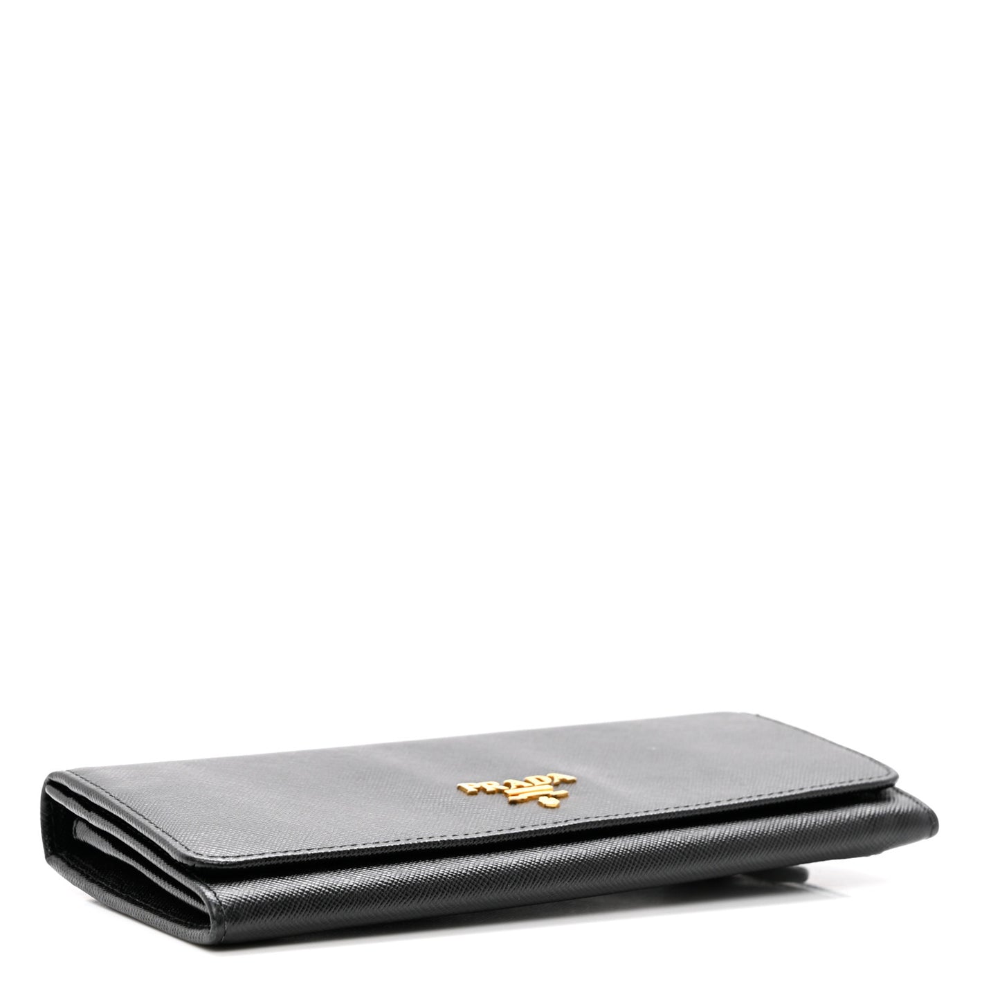 Saffiano Metal Continental Flap Wallet Black