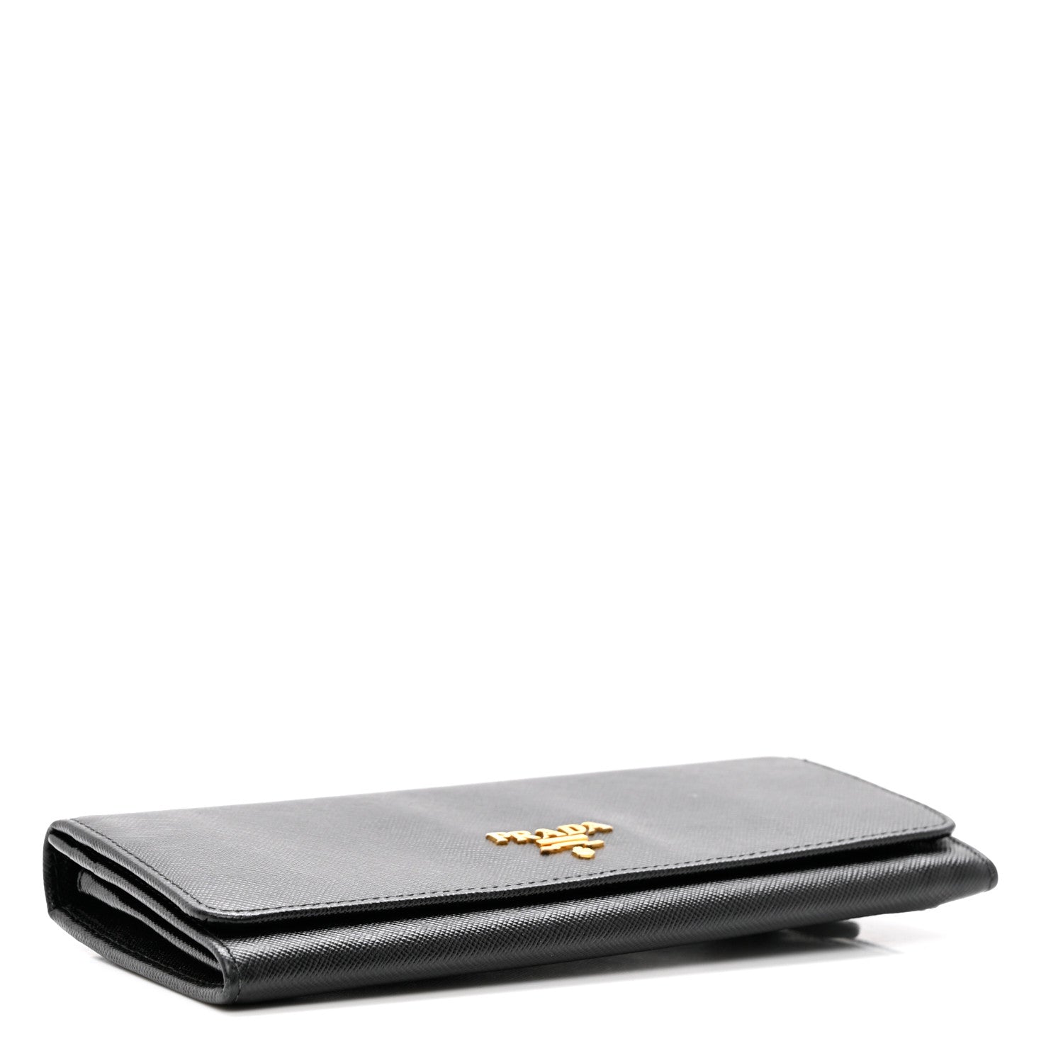 Prada Saffiano Metal Continental Flap Wallet Black 4 of 7