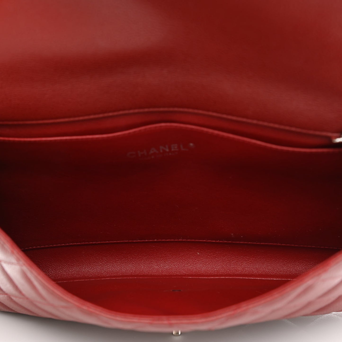 Caviar Quilted Clutch With Chain Flap Dark Red