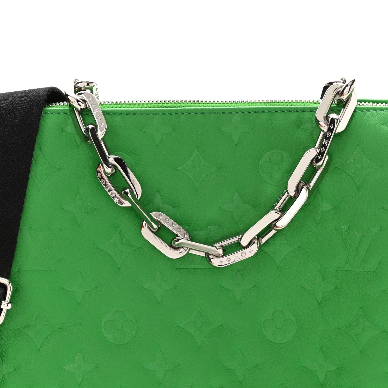 Louis Vuitton Lambskin Embossed Monogram Coussin PM LV Motion Green 7 of 10