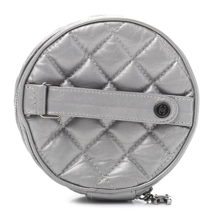 Chanel Metallic Aged Calfskin Quilted Round Bag Silver 1 of 12