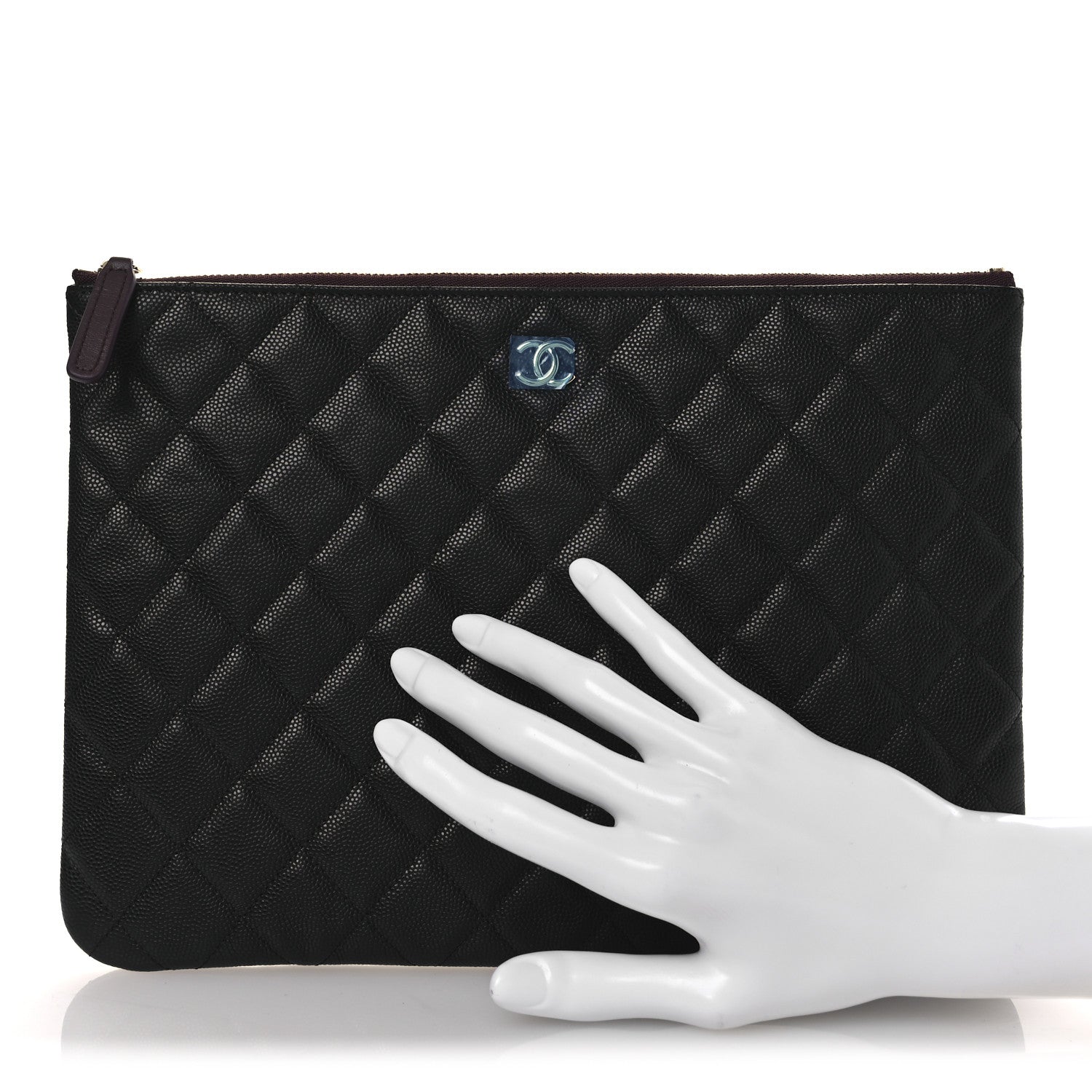 Chanel Caviar Quilted Medium Cosmetic Case Black 2 of 8