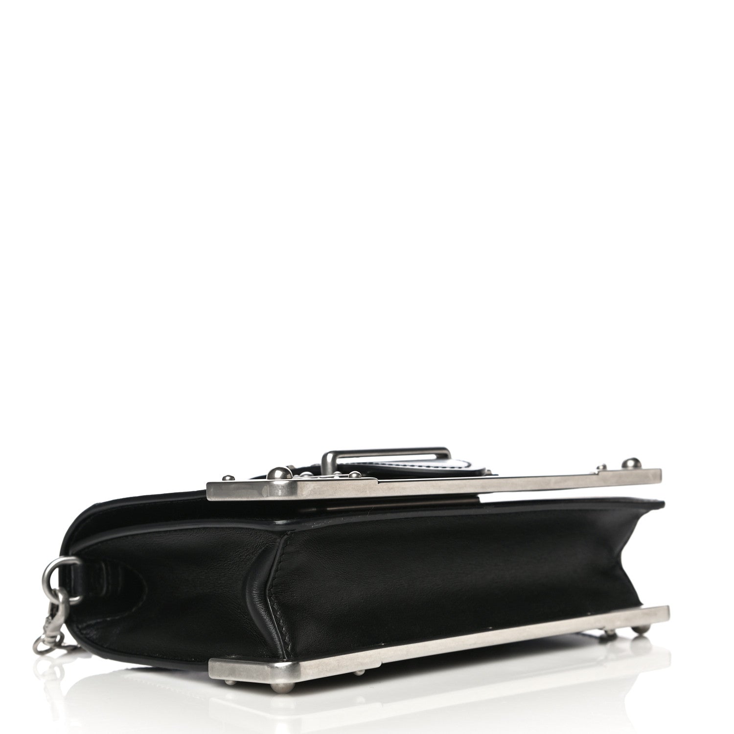 Prada City Calfskin Cahier Chain Wristlet Clutch Black 3 of 18