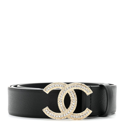 Chanel Calfskin Crystal Metal CC Belt 85 34 Black 1 of 7