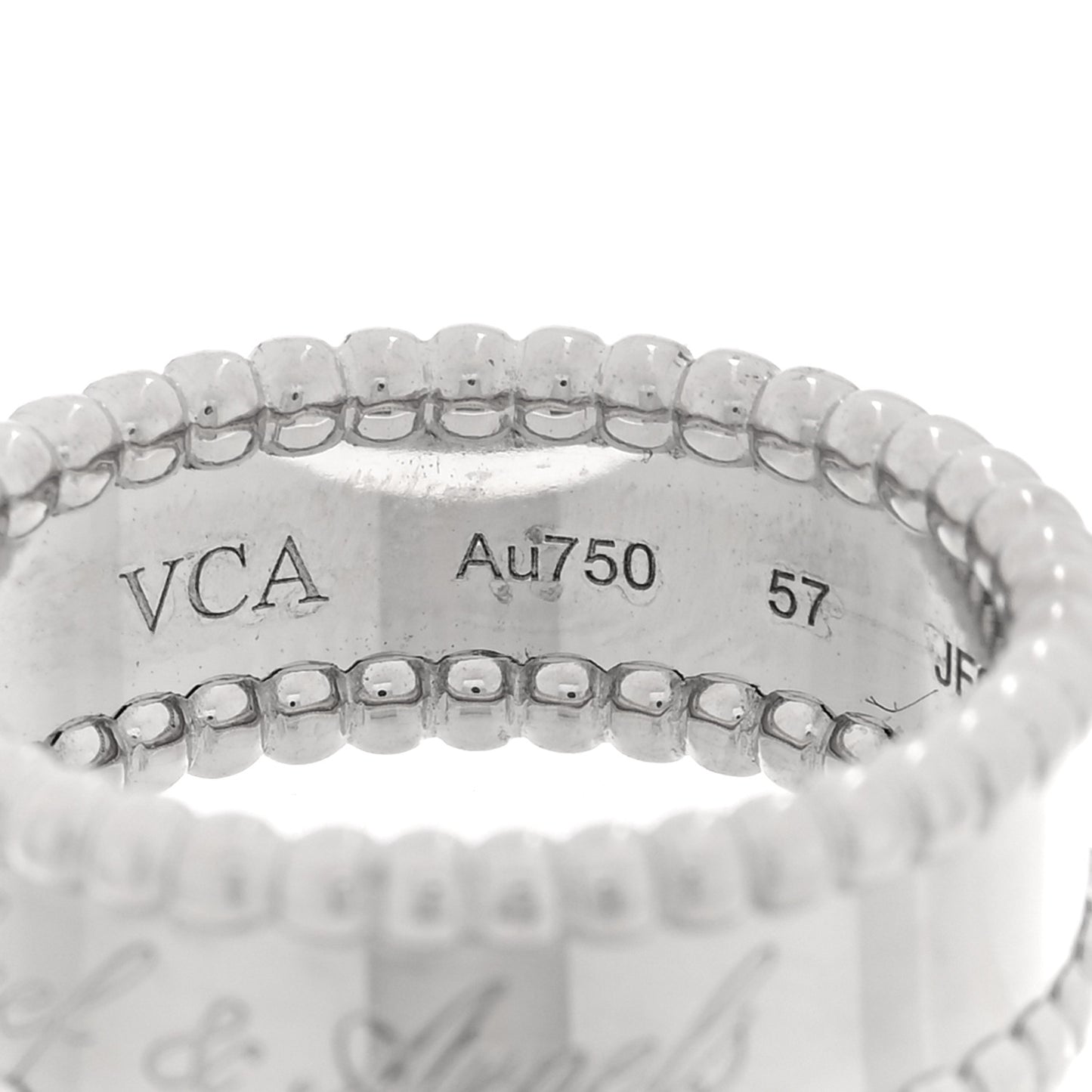 18K White Gold Perlee Signature Ring 57 8