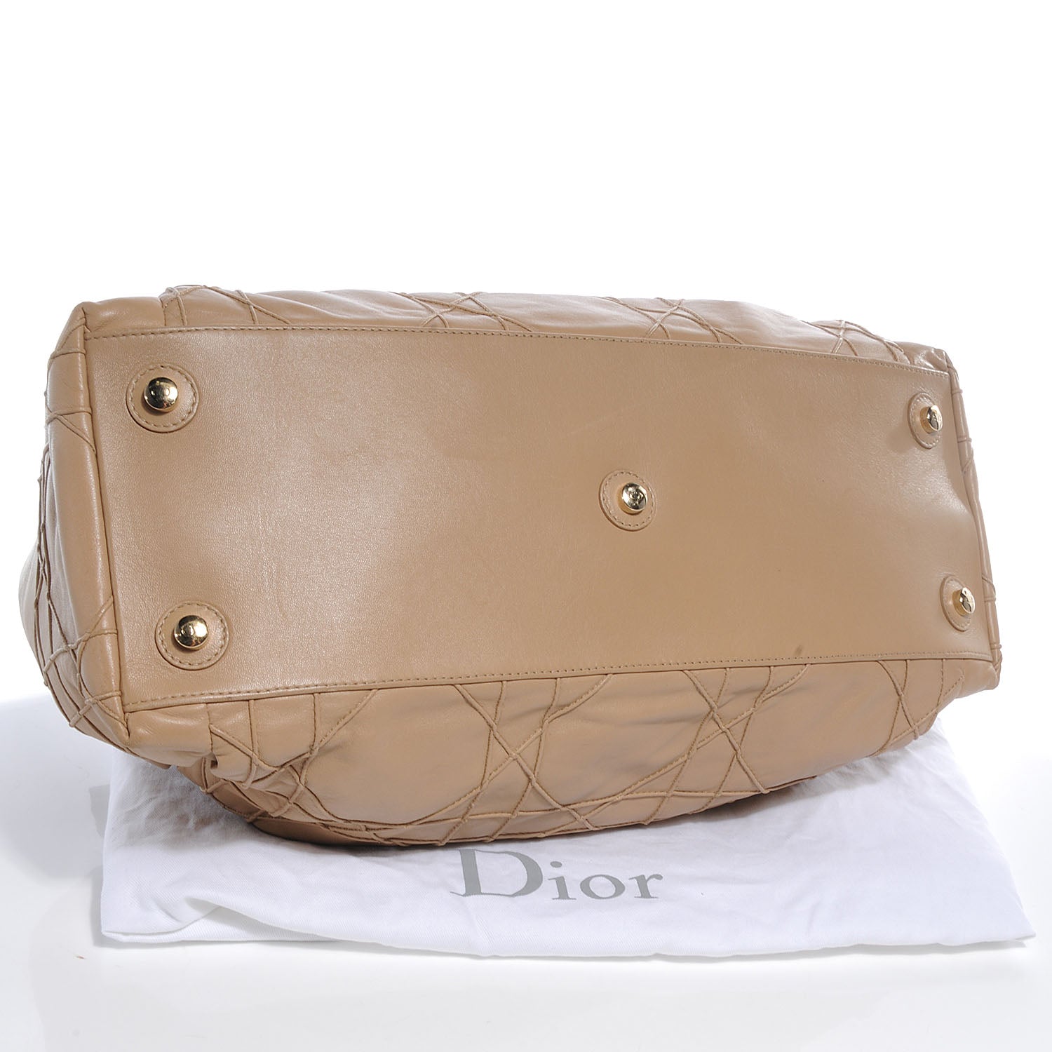 Christian Dior Lambskin Cannage Medium Le Trente Tote Beige 4 of 8