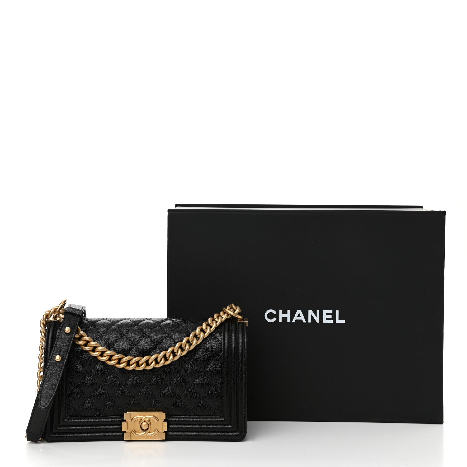 Chanel Caviar Quilted Medium Boy Flap Black 10 of 10