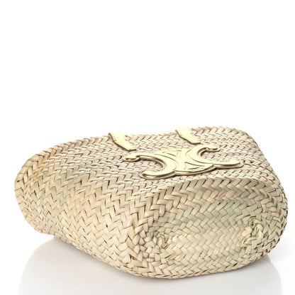 Celine Raffia Calfskin Triomphe Teen Panier Gold 4 of 8