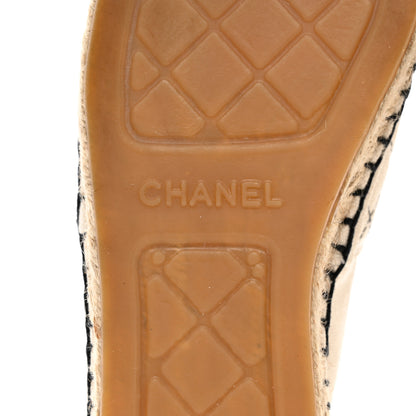 Chanel Fabric Biarritz CC Espadrilles 39 Beige Black 8 of 9