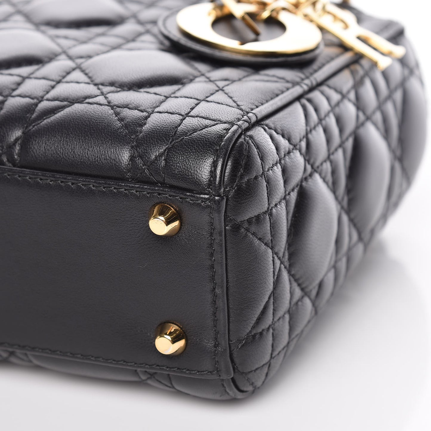 Lambskin Cannage Mini Lady Dior Black