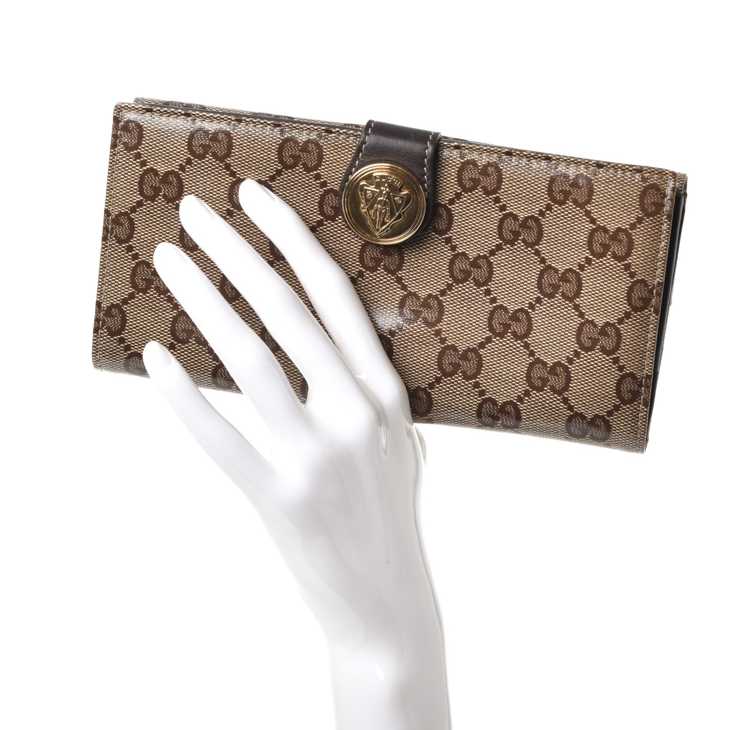 Crystal Monogram Hysteria Continental Wallet Brown