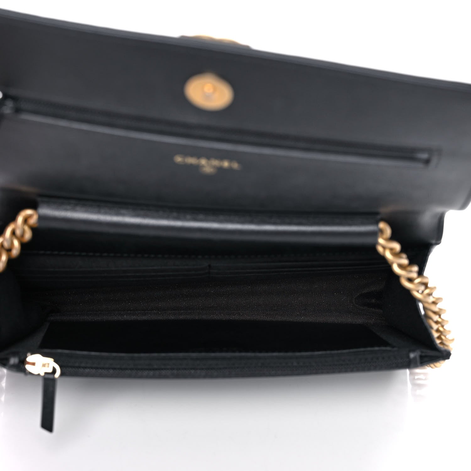 Chanel Caviar Quilted Boy Wallet On Chain WOC Black 4 of 11