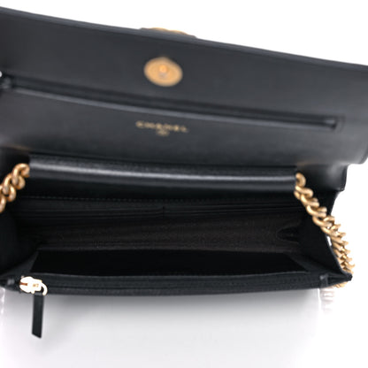 Chanel Caviar Quilted Boy Wallet On Chain WOC Black 4 of 11