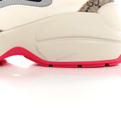 Gucci GG Supreme Monogram Mix Monogram Womens Rhyton Sneakers 39 London Blue Beige Pale Pink 12 of 16