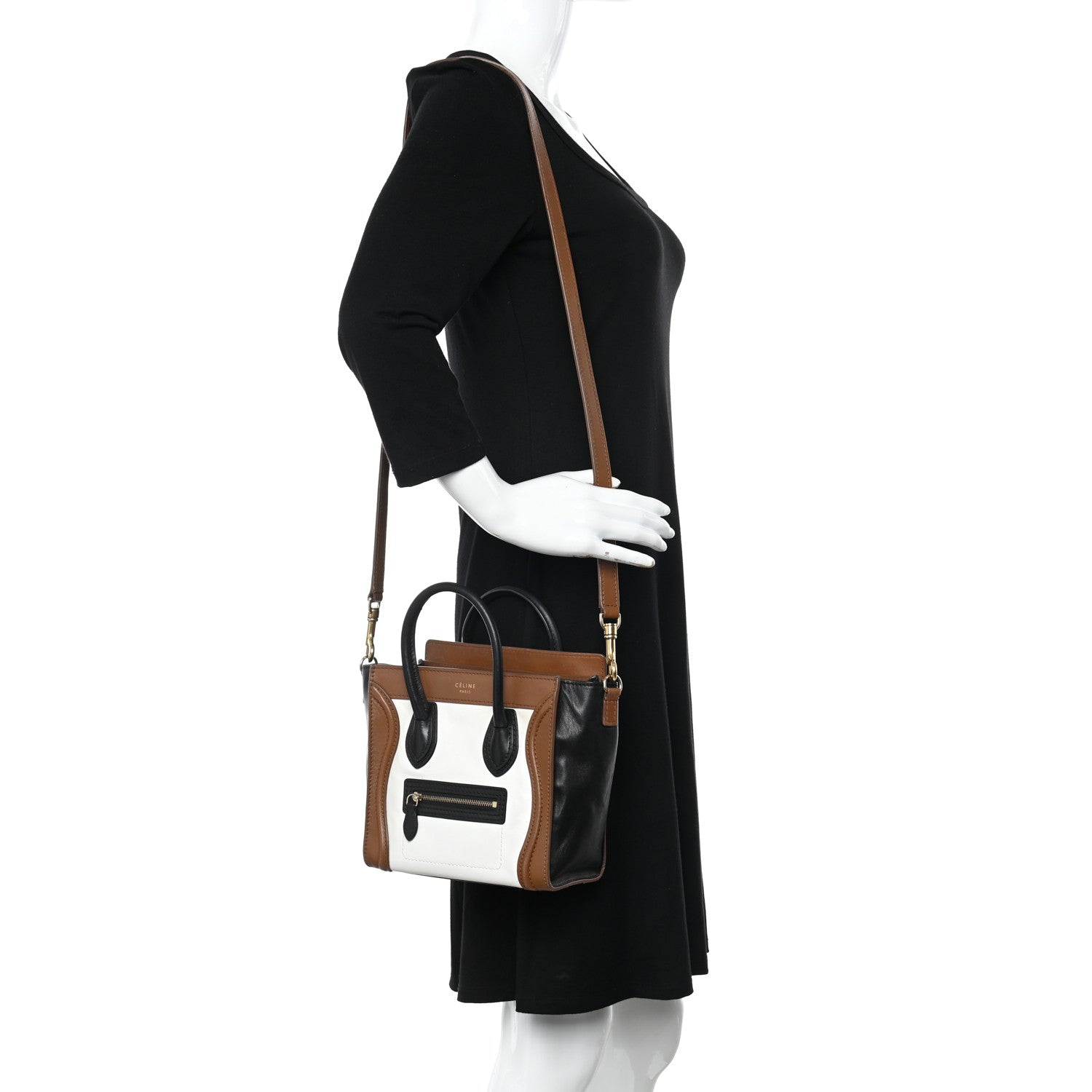 Celine Smooth Calfskin Nano Tri-Color Luggage Brown 3 of 20