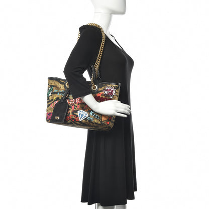 Dolce & Gabbana Leopard Print Graffiti Printed Iguana Amore Tote Black Multicolor 2 of 9