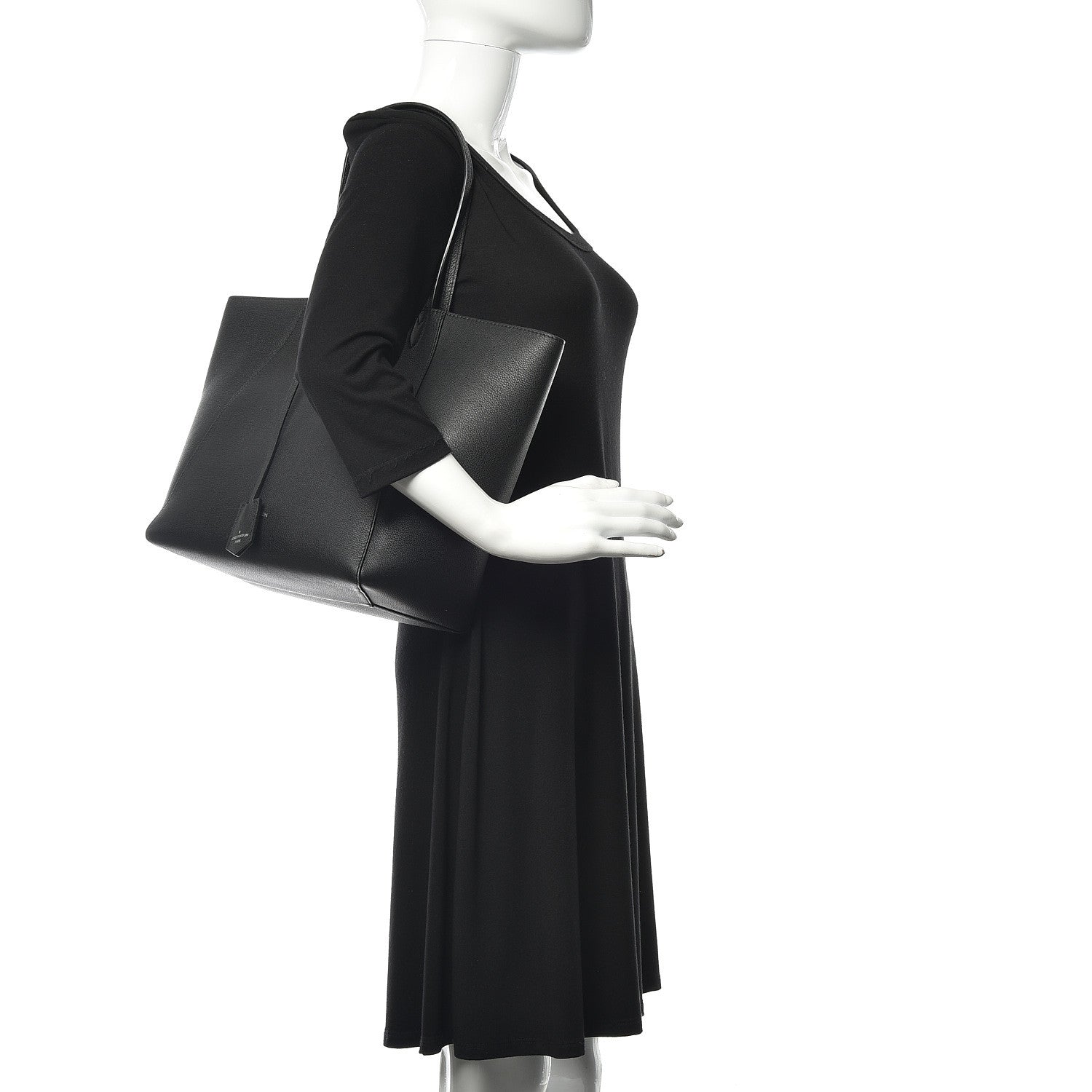 Louis Vuitton Calfskin Lockme Cabas Black 2 of 11