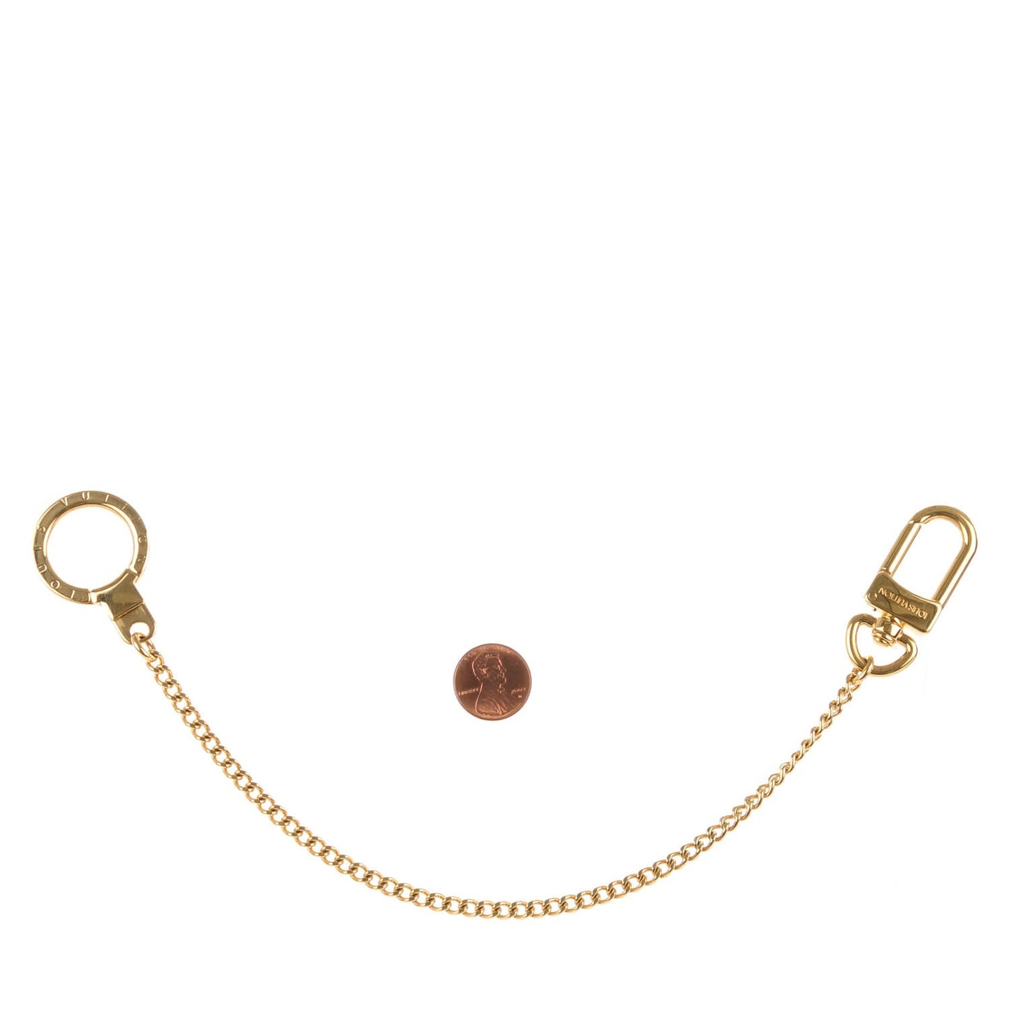 Metal Pochette Extender Key Ring Chain Gold