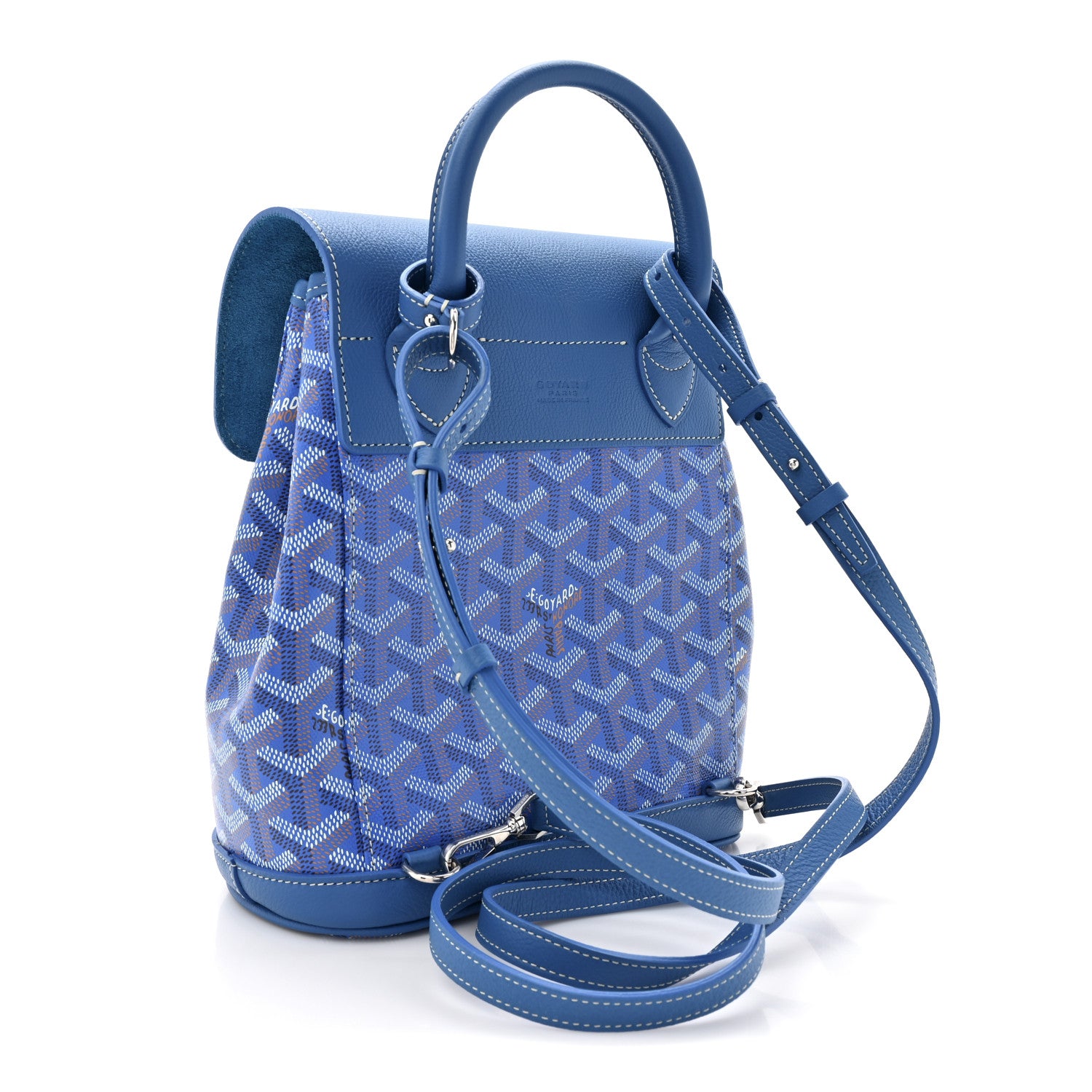Goyard Goyardine Calfskin Mini Alpin Backpack Sky Blue 3 of 10