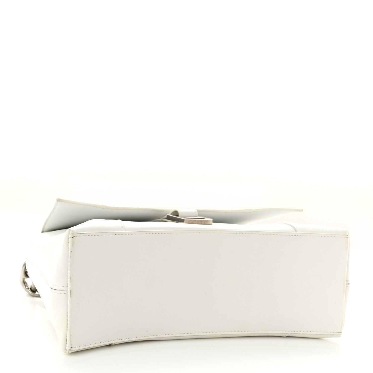 Balenciaga Calfskin S Downtown Chain Shoulder Bag White Black 4 of 10