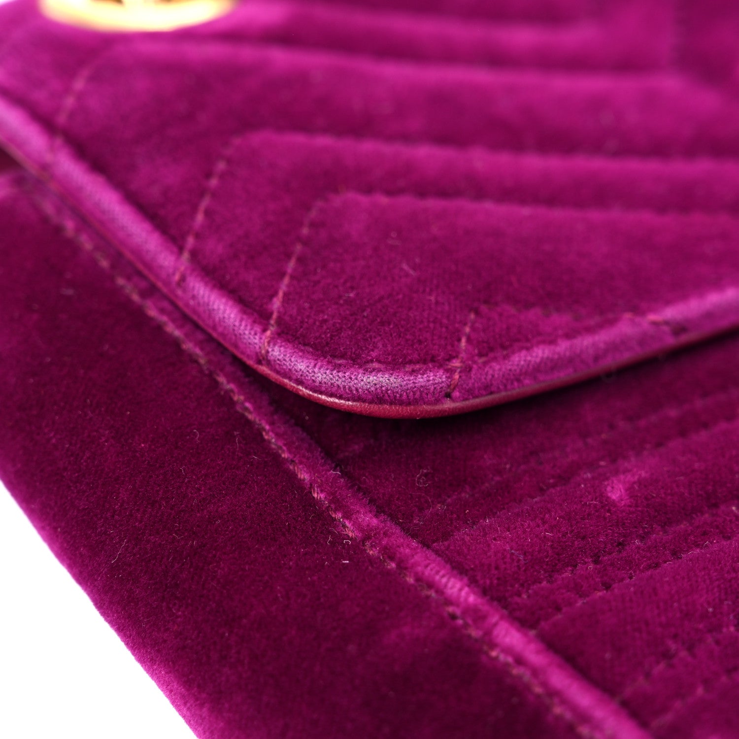 Gucci Velvet Matelasse Medium GG Marmont Shoulder Bag Fuchsia Violet Cyclamen 24 of 25