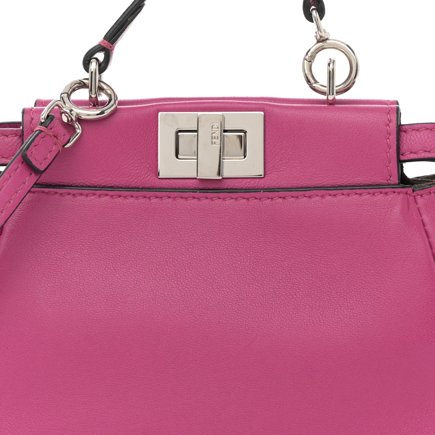 Fendi Nappa Nano Peekaboo Satchel Magenta 10 of 12