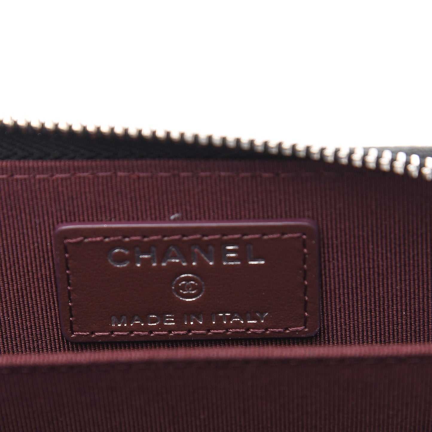Caviar Chevron Quilted Zip Coin Purse Black