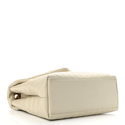 Saint Laurent Calfskin Y Quilted Monogram Medium Loulou Chain Satchel Crema Soft 4 of 12