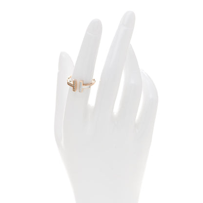 Tiffany 18K Rose Gold Diamond Mother of Pearl T Wire Ring 53 6.5 2 of 6