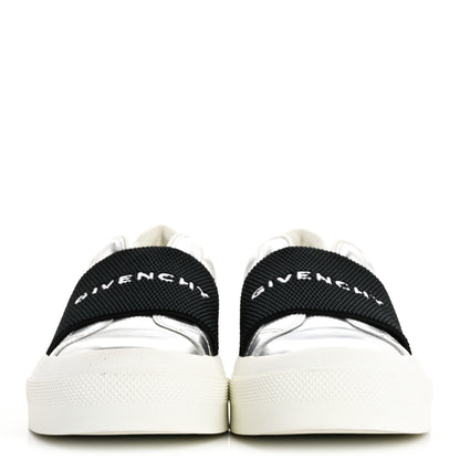 Givenchy Calfskin Band Logo Womens City Sneakers 41 Silvery 3 of 9