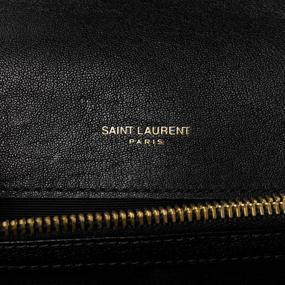 Saint Laurent Sheepskin Matelasse Chevron Monogram Medium College Bag Black 6 of 11