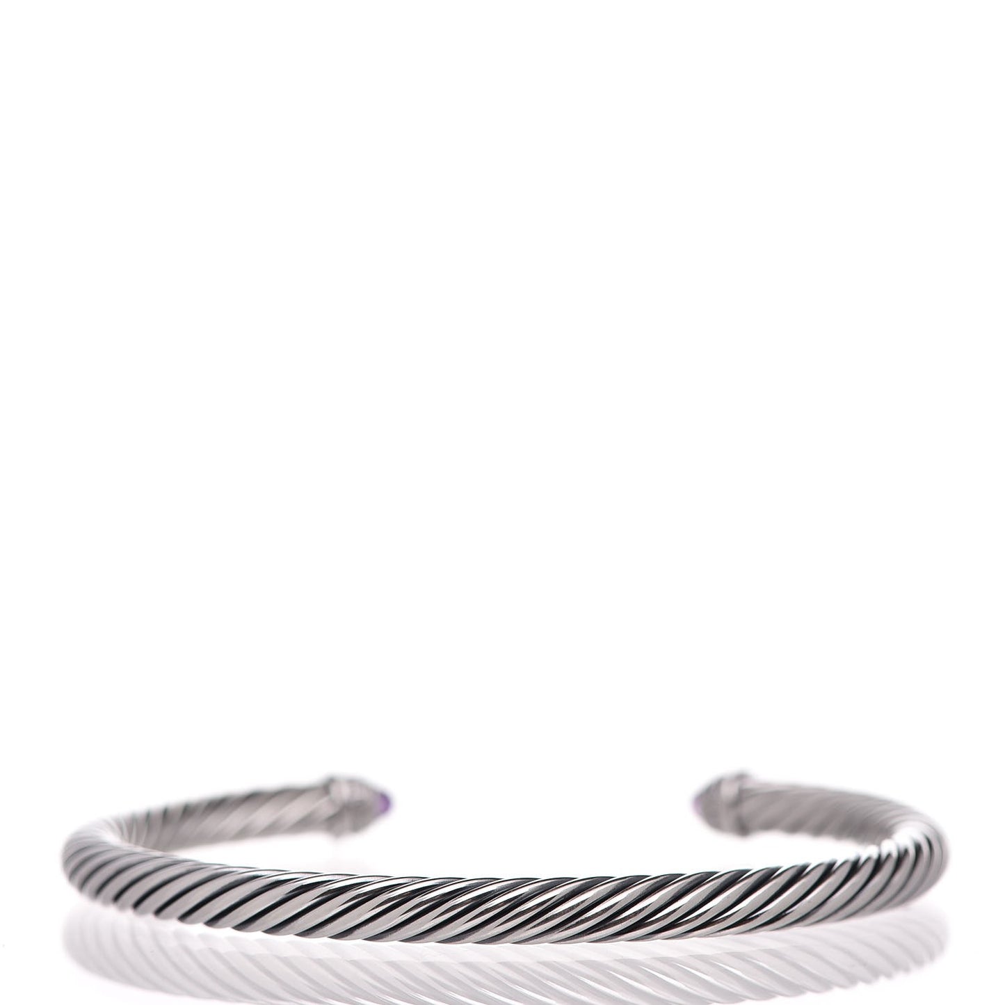 Sterling Silver Diamond Amethyst 5mm Cable Classics Bracelet