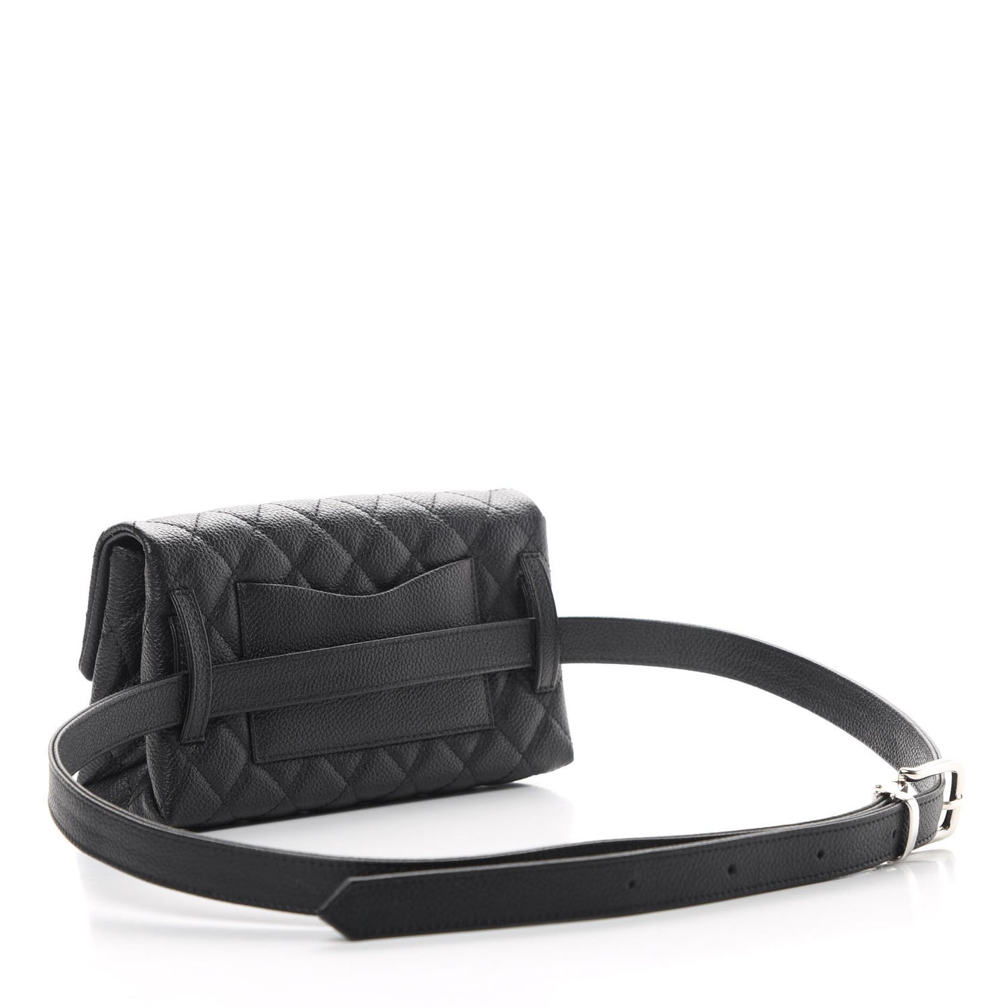 Grained Calfskin Quilted 2.55 Reissue Flap Belt Bag Clutch Black