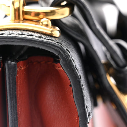 Prada City Calfskin Saffiano Cahier Bag Cotto Black 10 of 12
