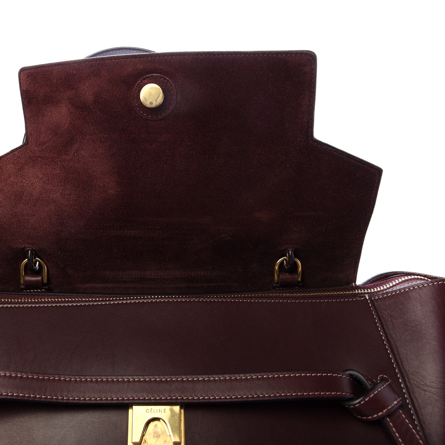 Natural Calfskin Small Belt Bag Burgundy