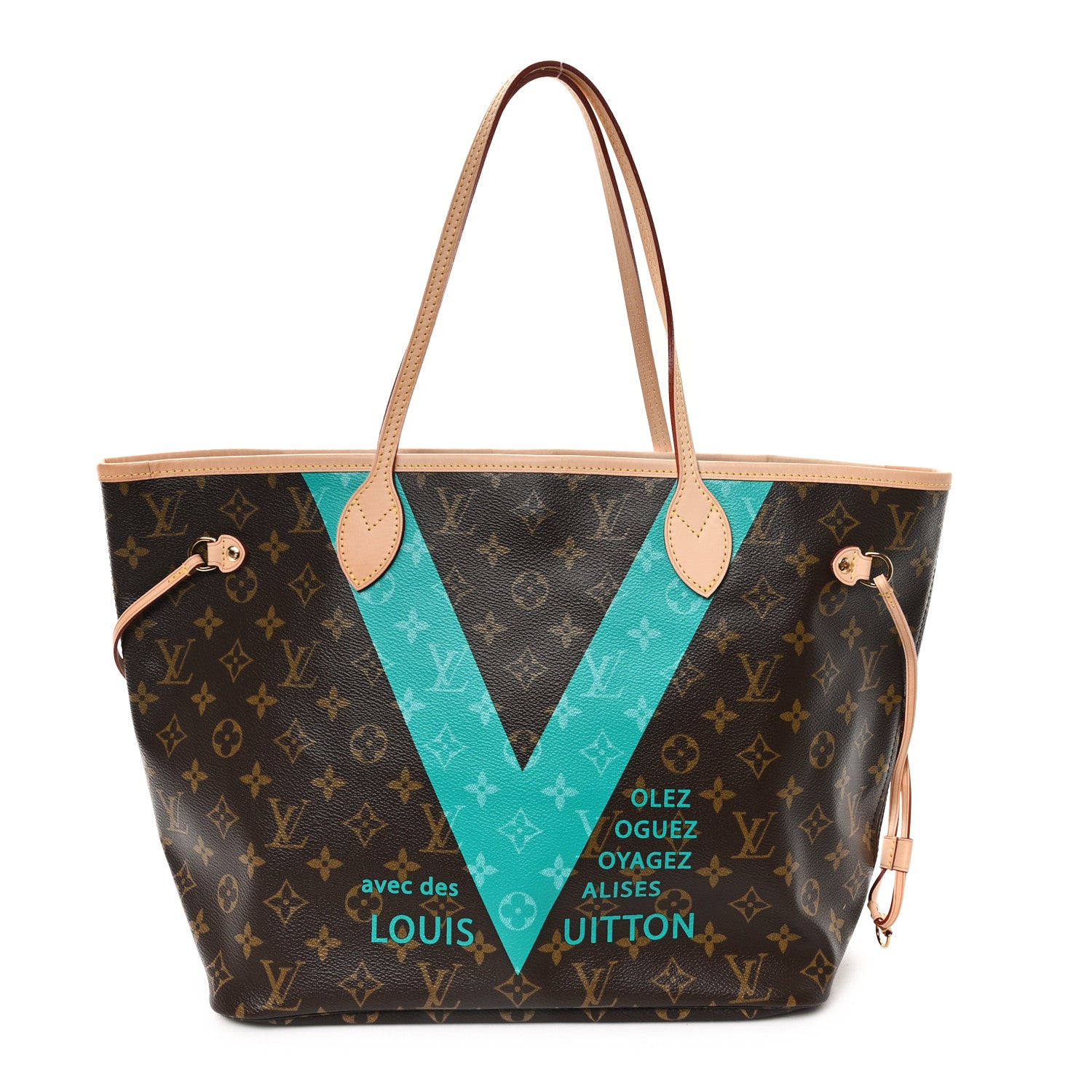 Louis Vuitton Monogram V Neverfull MM Turquoise 1 of 11