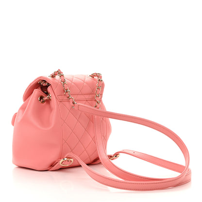 Chanel Lambskin Quilted Small Duma Drawstring Backpack Pink 3 of 11