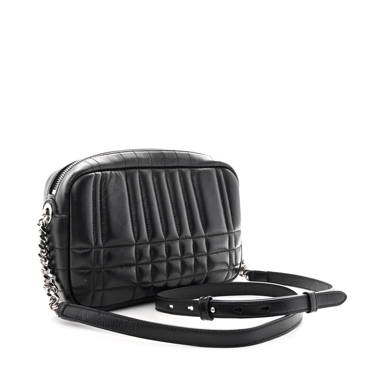 Calfskin Quilted Small Lola Camera Bag Black
